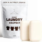 Kelebs Natural Laundry Soap Bar for Sensitive Skin with Organic Coconut - Delicate Laundry Stain Remover for Clothes, Underwear, Collar - Gentle Baby Laundry Soap | 2 Bars