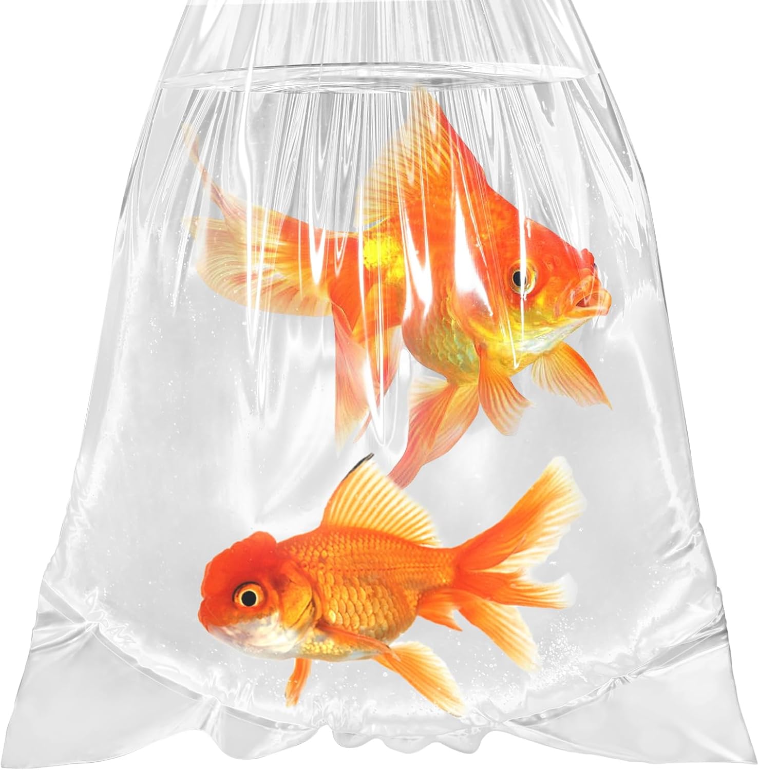 Live Fish Bags, 10x20” Round Bottom Double Seal Clear Fishery Bags, Leak-Proof Fish Transport Shipping Bag, HDPE Bag for Freshwater & Saltwater (Ultimate 3 mil, 50 Pack)