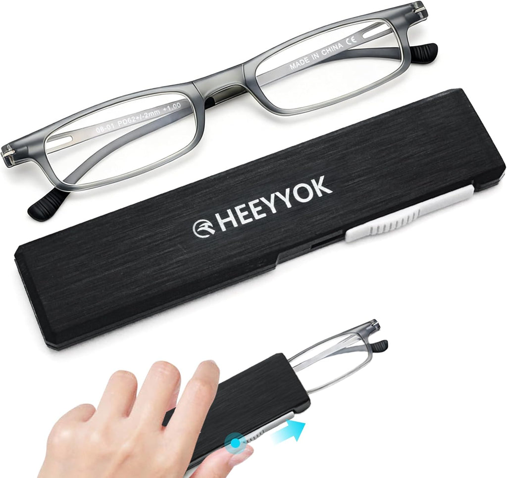 HEEYYOK 1.25 Reading Glasses Men Women TR90 Ultra Thin Blue Light Blocking Readers Mens Womens Cheaters Reading glasses Compact Portable Stretchable Slim Flat