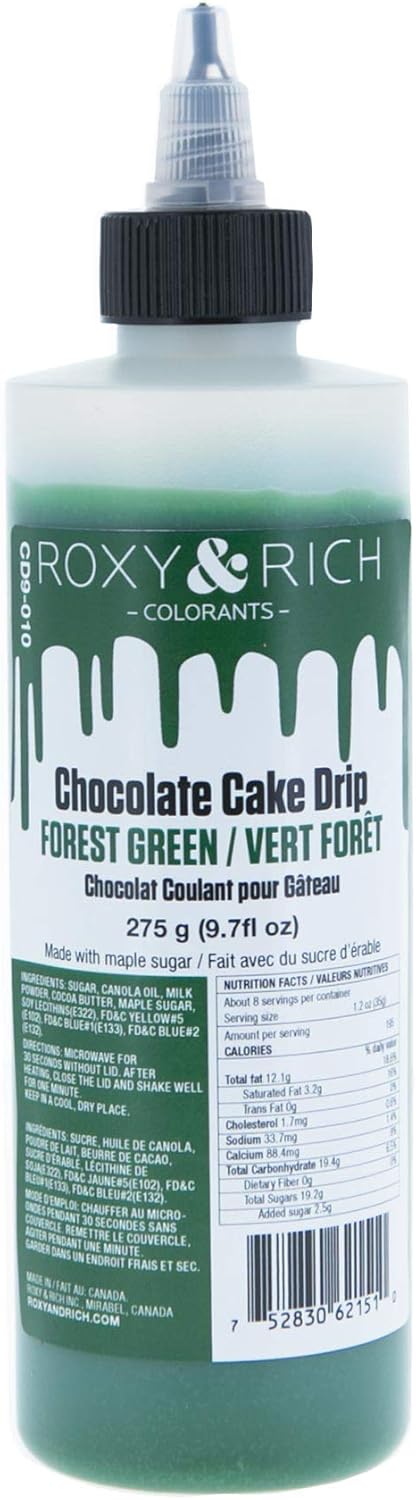 Roxy and Rich Chocolate Cake Drip 275 Grams, Forest Green