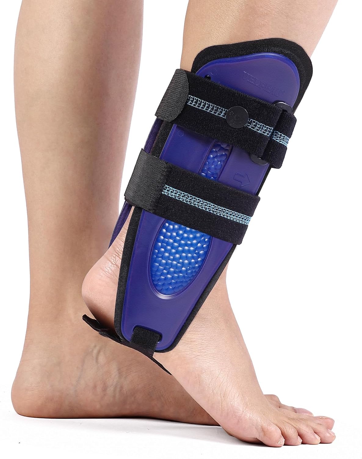 Velpeau Ankle Stabilizer Brace for Sprain, Ligament Injury (Grade 1 to 2), Tendonitis, Adjustable Stirrup Ankle Support Splint for Women and Men,Reversible Left & Right Foots,One Size(Foam Pads, Blue)