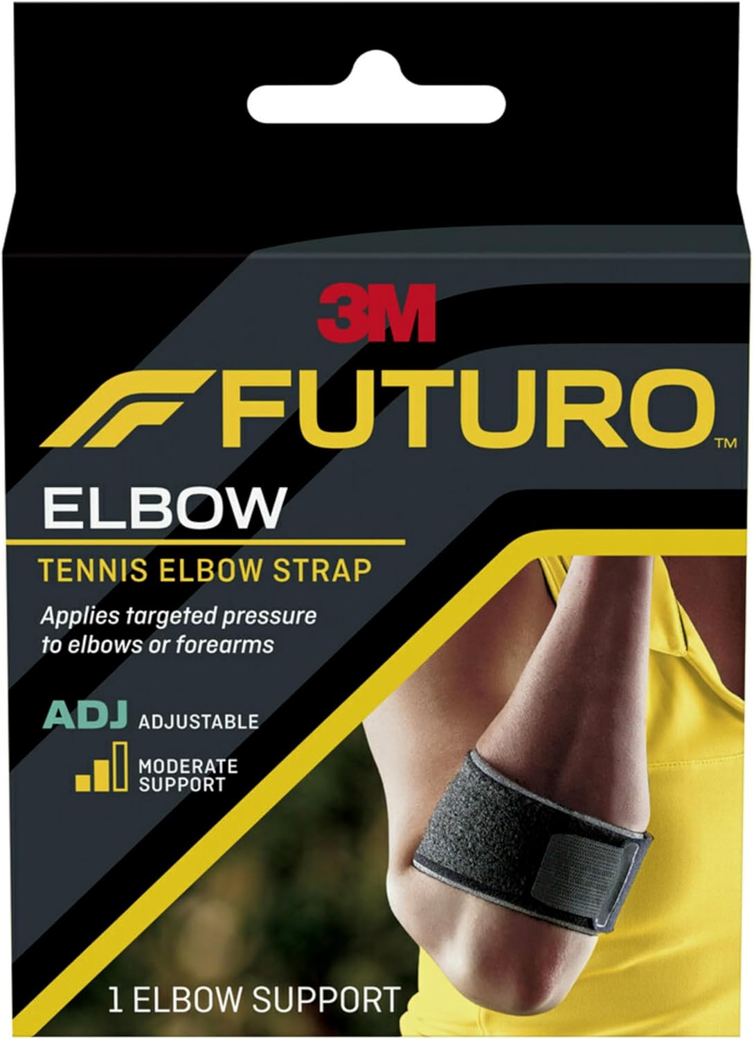 FUTURO Tennis Elbow Strap, Provides Moderate Support to Weak, Sore and Injured Tendons, Adjustable