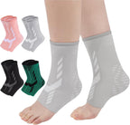 Ankle Support for Women & Men 1 Pair Ankle Compression Sleeve for Sports, Basketball, Running, Walking, Foot & Ankle Brace Socks for Arthritis, Sprained, Tendonitis, Plantar Fasciitis (Gray, X-Large)