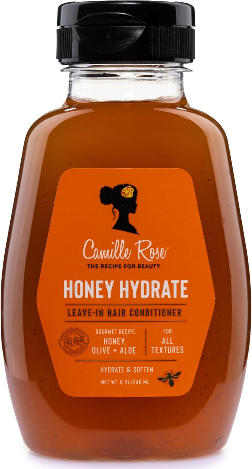 Camille Rose Leave-In Conditioner, Honey Hydrate – Deep Conditioning for All Textures, Low-Porosity Hair, Dry Locs and Braids, Frizz Control, 8 Fl Oz