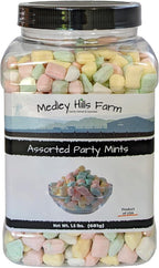 Assorted Party Mints By Medley Hills Farm in Reusable Container 1.5 lbs. - Great wedding mints for guests, baby shower or birthday party - Product of USA