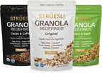 Struesli Granola Variety Pack, Organic Grain & Gluten Free Healthy Snacks, Keto & Paleo Friendly, Includes Original, Cacao & Coffee and Savory & Seed Flavors, Prebiotic Fiber, 3 Count, 9 Oz Each