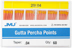 JMU Dental Gutta Percha Points .04 Taper, #20, Spill-Proof Box, 60pcs