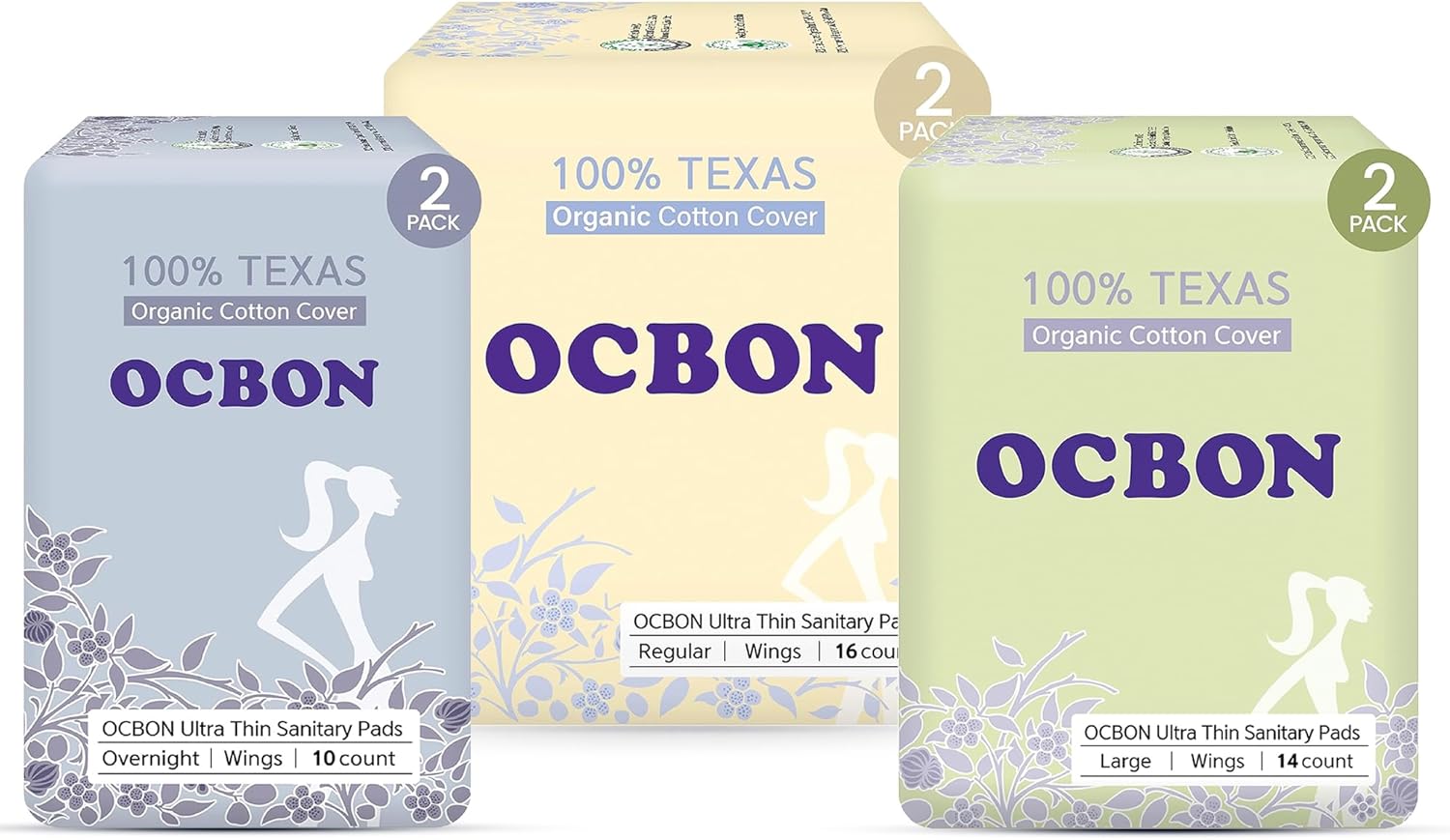 Ultra Thin Sanitary Pads Regular (32 Counts) + Large Pads (28 Counts) + Overnight Pads (20 Counts)