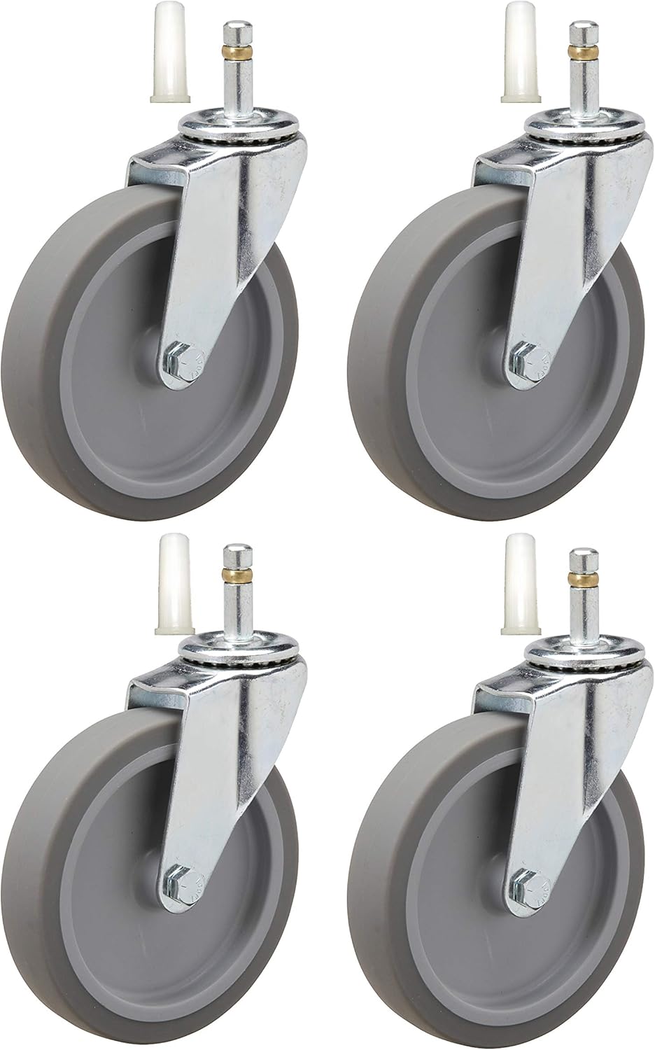 4" Caster Replacement for Rubbermaid Utility Carts | Set of 4 | Fits Series 4000, 3355-88, 3424-88