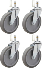 4" Caster Replacement for Rubbermaid Utility Carts | Set of 4 | Fits Series 4000, 3355-88, 3424-88