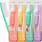 WANGTA Toothbrush 4pcs, Twice as Wide as Regular Brush Head, Wide Toothbrush, Long Brush Head, More Comfortable and Easier Brushing (White Brush)