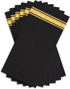 Shiny Gold on Black Disposable Dinner Napkins, Linen-like Feel, Soft Fluff Pulp Paper - 50 Pack, 8.5" x 4" - Style Name: Bold Bliss