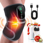 Cordless Heated Knee Massager, 3-in-1 Heating Pad with 3 Vibration and Heating Mode, Auto-Off Timer, Knee Brace for Shoulder Elbow, Gifts for Men Women, Black 1PC