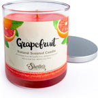 Grapefruit Highly Scented Natural Soy Candle, Essential Fragrance Oils, 100% Soy, Phthalate & Paraben Free, Clean Burning, 9 Oz.