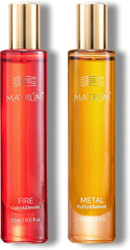 Essential Oil Roll-On Ritual Duo for Vital Energy & Fresh Clarity, Botanical Aromatherapy Gift Set with Fire and Metal Blends, 2 x 15ml