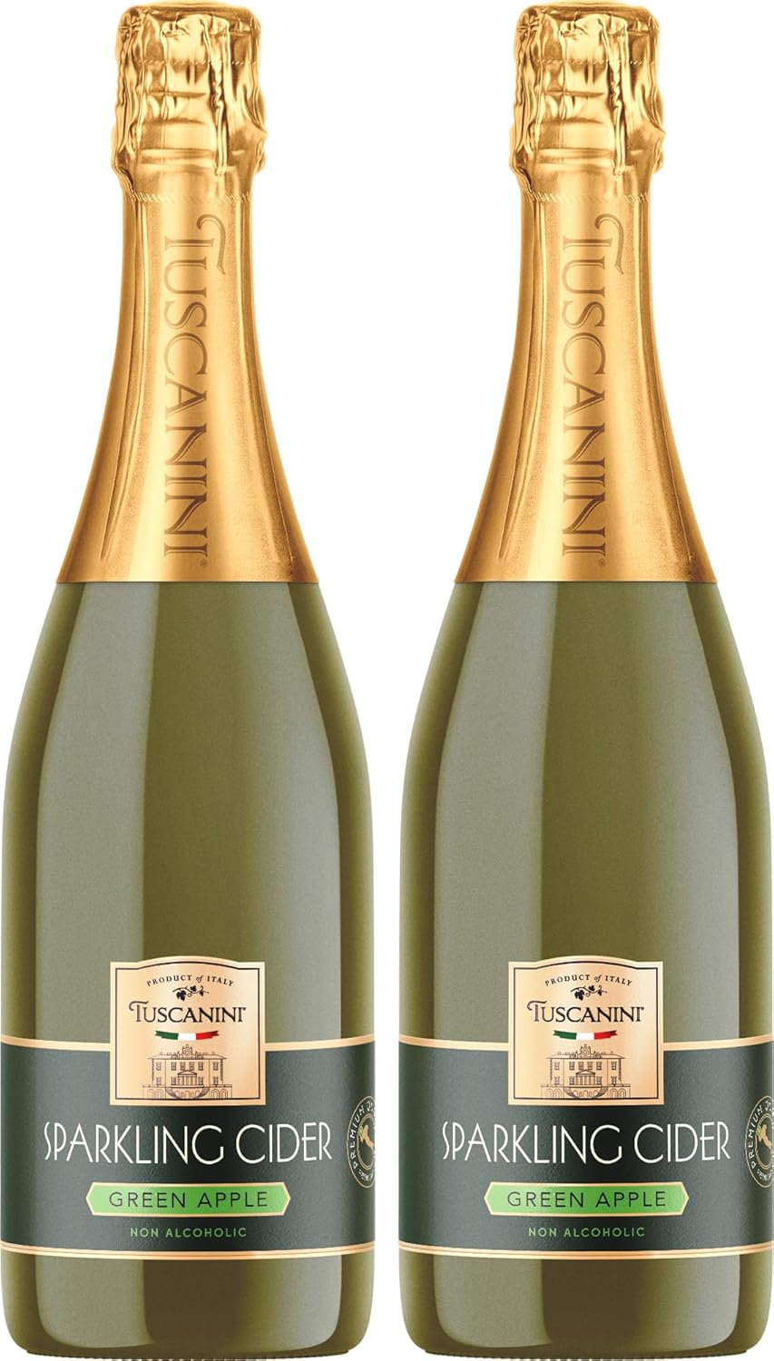 Tuscanini Sparkling Apple Cider, 25.4oz (2 Pack) | Non-Alcoholic Celebration Drink | Refreshing & Elegant Sparkling Drink | Perfect for Holidays, Weddings & Special Occasions