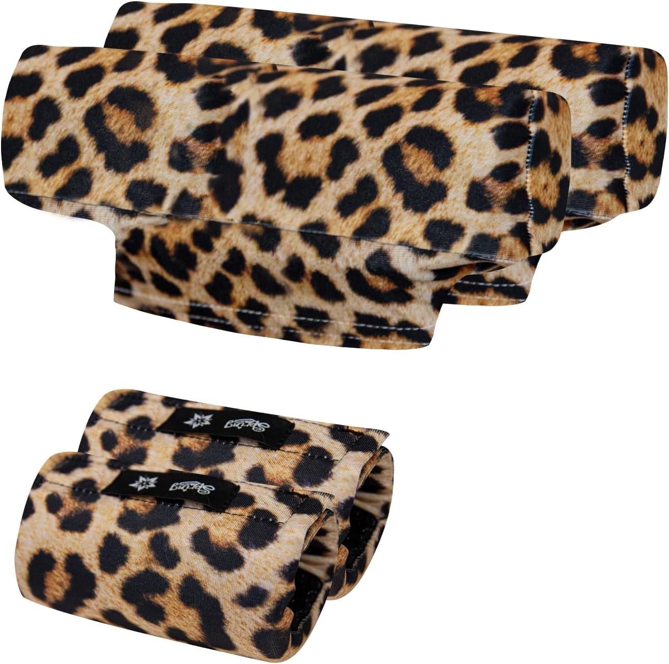 Underarm Crutch's Pad and Hand Grip Covers Universal Forearm Handle Padded Cushion Sets Accessories for Crutches Pads for Armpits (Leopard)