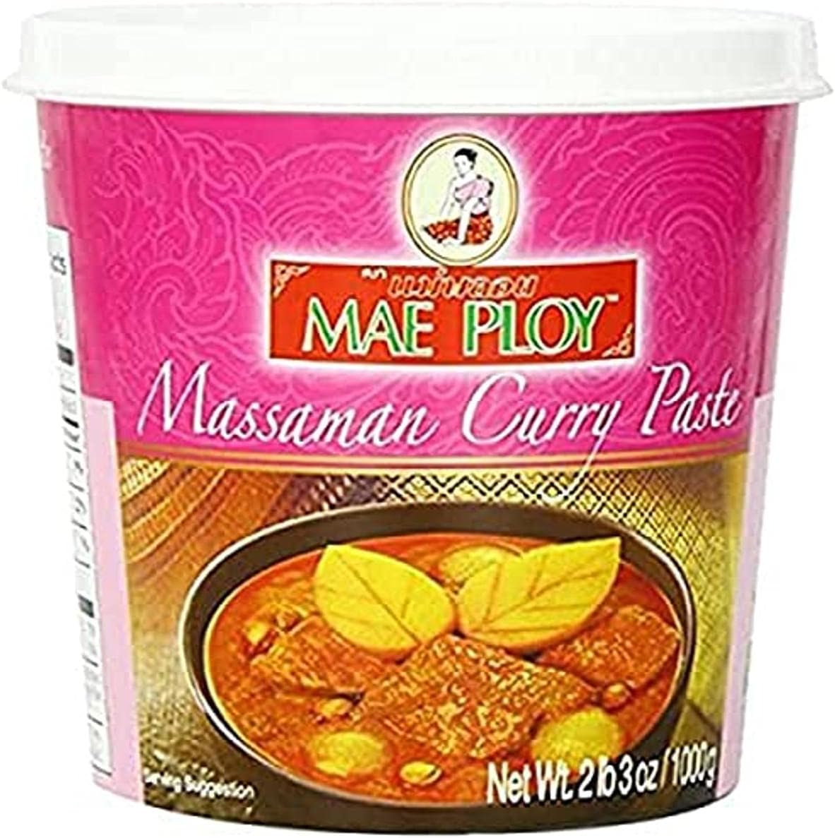 Mae Ploy Massaman Curry Paste, Authentic Thai Masaman Curry Paste For Thai Curries And Other Dishes, Aromatic Blend Of Herbs, Spices And Shrimp Paste (35 oz Tub)