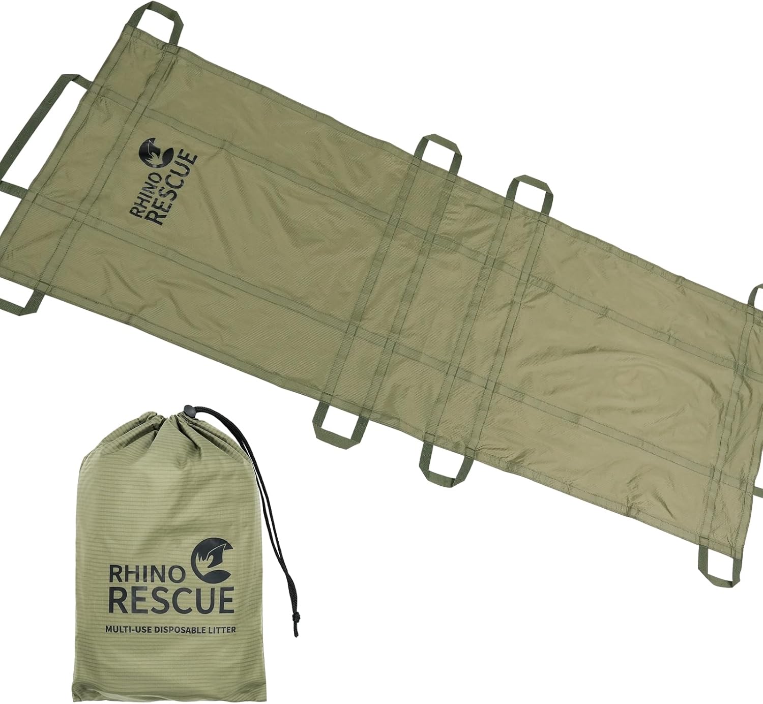 RHINO RESCUE Emergency Multi-Purpose Disposable Stretcher -661LB Capacity | Water-Resistant Litter for Mass Casualty & Disaster, IFAK Gear