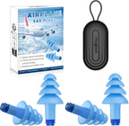 Hearprotek Airplane Ear Pressure Relief Earplugs, Soft Reusable Ear Plugs for Airplane Pressure with Carrying Case, Travel Essentials for Adults, Flying, Reduce Pressure & Engine Noise (Blue+Blue)