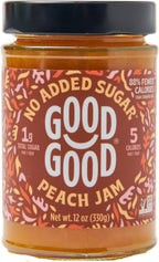 GOOD GOOD Peach Jam - No Added Sugar - Low Calorie - Gluten Free and Vegan - Diabetic and Keto Friendly - 12oz / 330g (Pack of 1)