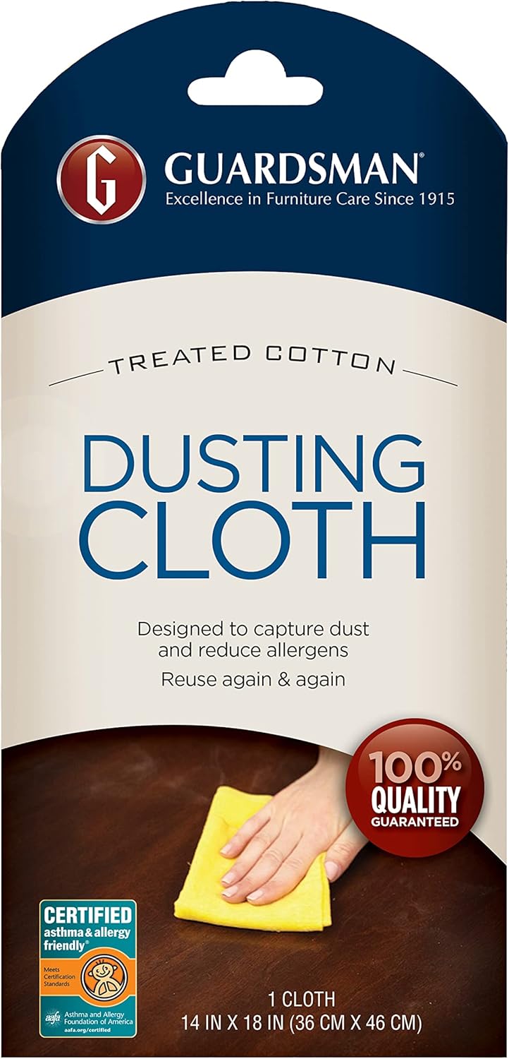 Guardsman Wood Furniture Dusting Cloths - 1 Pre-Treated Cloth - Captures 2x The Dust of a Regular Cloth, Specially Treated, No Sprays or Odors - 462100