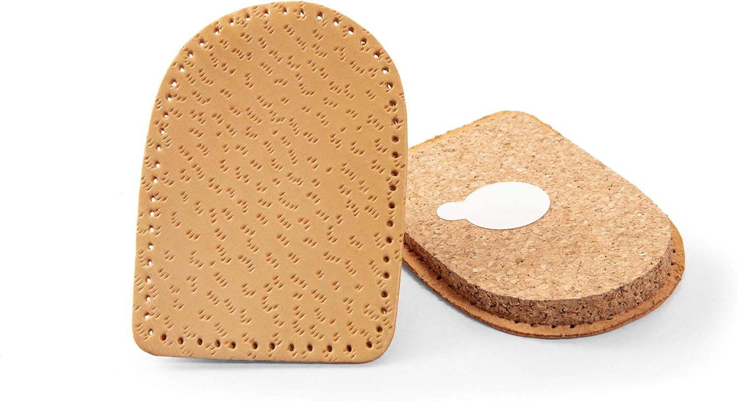 Orthotic Heel Lift Raise, Genuine Leather and Natural Cork, with Self-Adhesive Backing, Shock Absorbing Support, Relief with Achilles Tendonitis Heel Spurs Heel Pain, Kaps (Men/US 7-13 / EUR 40-46)