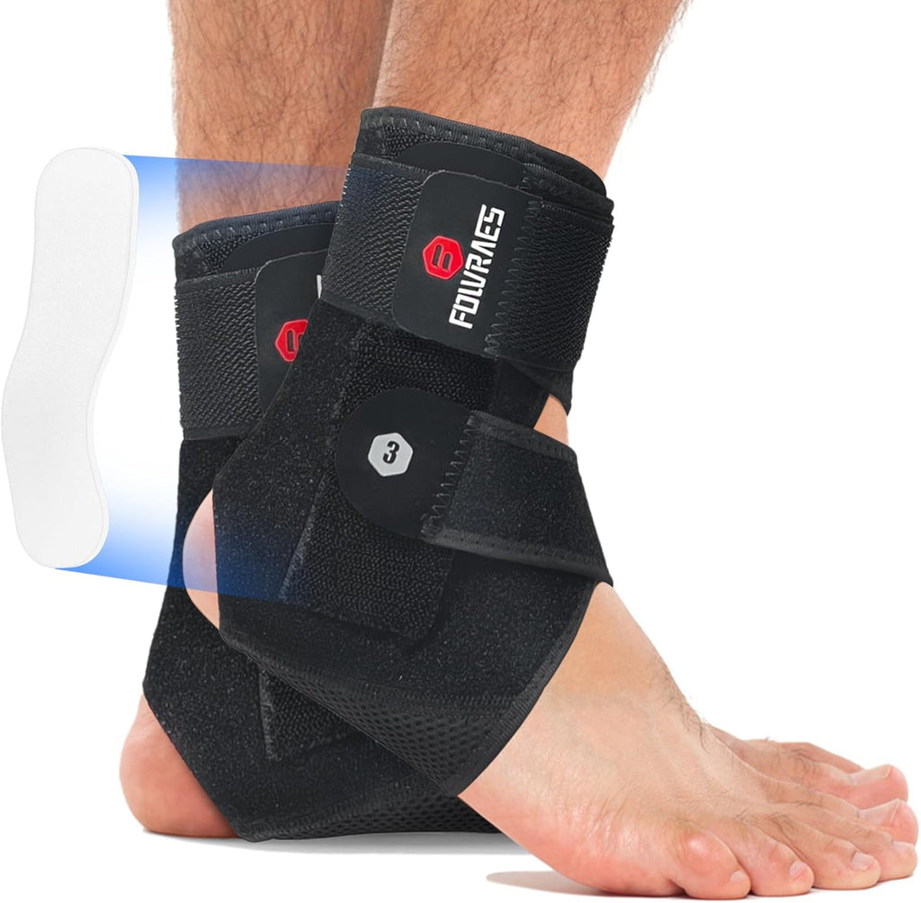 2 Pack Ankle Brace With Side Stabilizers,Ankle Sprain Brace for Men & Women Injury Recovery,Joint Pain Relief,Ankle Support for Running Volleyball Basketball (Medium)