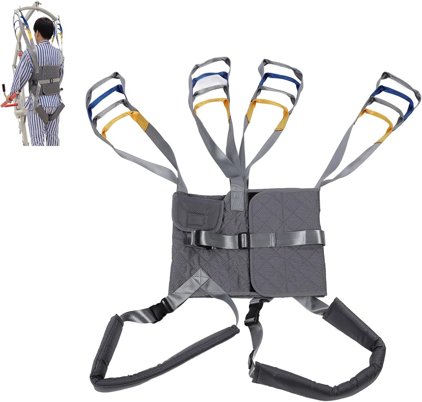 Adjustable Lift Walking Sling for Adults, Supportive Full Body Standing Harness Padded, Designed with Buckle Fastening Suitable for Patient Lifts for Walking