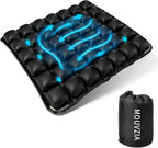 Inflatable Travel Seat Cushion for Airplane: Pressure Relief Seat Cushion with 42 Interconnected Air Cells - Ergonomic Comfort Buttock Supports 380 lb for Wheel Chair/Car/Office/Stadium