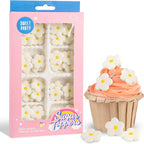 Flowers Icing Decoration 32 Count White Blossoms Royal Icing Decorations Daisy Sugar Wedding Flowers Sprinkles for Baking Cupcakes Ice Cream Waffles Cookies Birthday Cake