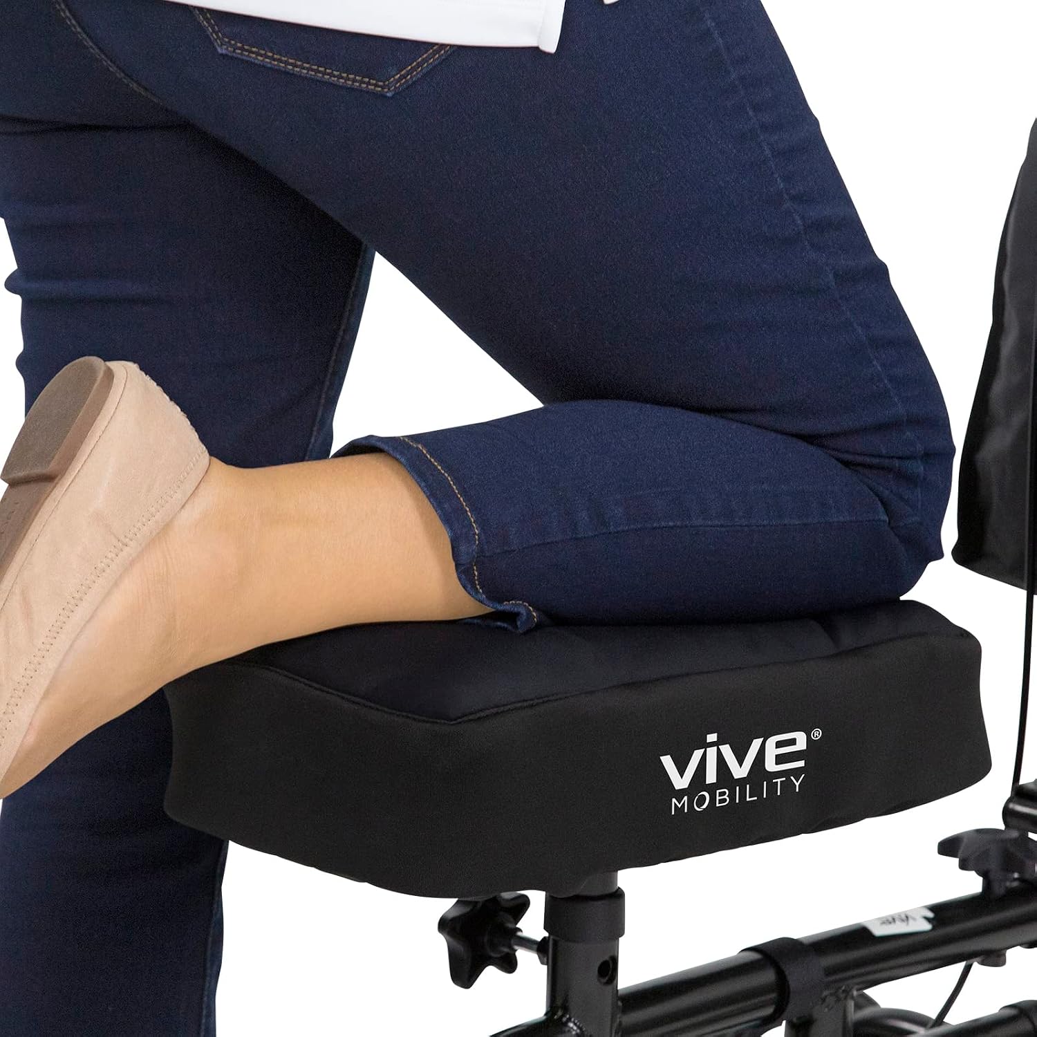 Vive Mobility Knee Scooter Pad Cover - Accessories Cushion Cover for Comfort (Dense Foam) - for Broken Leg Crutch Cart Roller, Injuries, Surgery, Foot, Ankle Injury, Replacement, Universal