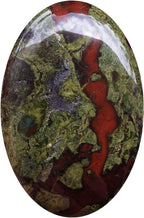 Fekuar Oval Dragon Bloodstone Palm Stone, Polished Worry Pocket Stones Healing Crystal for Therapy Geometry Chakra Balancing