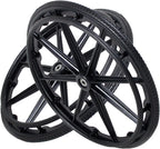24 x 1 3/8 Wheelchair Rear Wheels (2Pcs), 24" Non-Pneumatic Solid Tire Replacement Back Wheel, Manual Wheelchair Replacement Accessories(Black)
