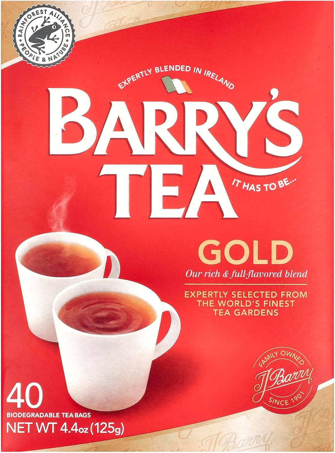 Barrys Tea Gold 40 Bags 125g (4.4oz)