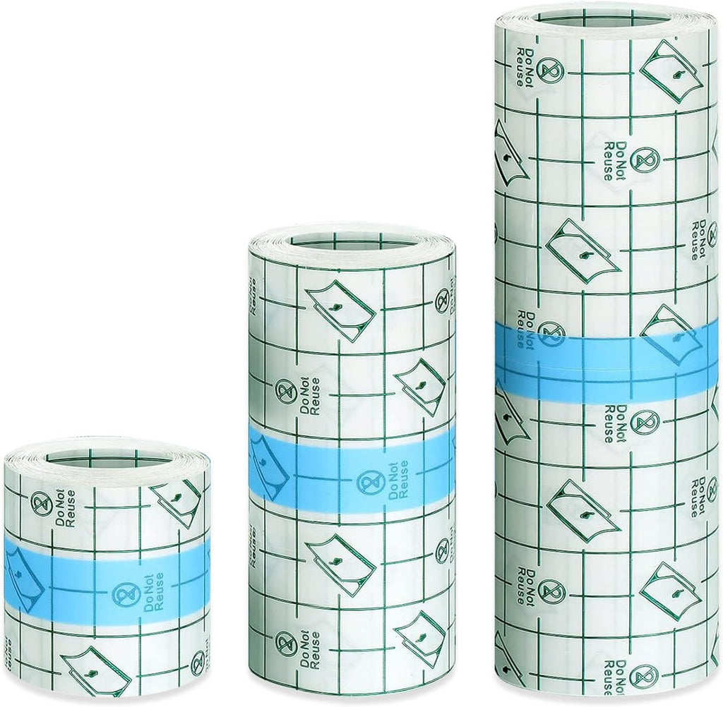 3 Rolls Tattoo Aftercare Bandage - Jconly Waterproof Tattoo Film Second Skin Tattoo Cover Up Patch Tape Healing Wrap Tattoo Supplies for Swimming, Shower, Wound Initial Healing(2 Inch, 4 Inch, 6 Inch)