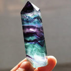 Colorful Striped Fluorite Crystal Wand - 4-7CM Hexagonal Healing Stone