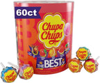 Chupa Chups Best Of Lollipop Assortment, Five Flavors, Easter Candy, Easter Basket Essentials Stuffers for Kids and Adults, Individually Wrapped, 25.3 Ounce Drum (60 Suckers)