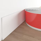 Vinyl Wall Base Baseboard Molding Trim 4" Flexible Self Adhesive Rubber Wall Base Moulding Trim Peel and Stick Design(20Ft, White)