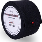 XKDOUS Elastic Band for Sewing, 2 Inch 7 Yards Black Knit Elastic Bands for Sewing Waistband Clothes and Pants Waist, High Elasticity