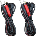 2 Packs TENS Unit Electrode Lead Wires, Premium TENS Electrodes Wire Replacement 2.35mm Shielded Plug TENS to 2mm Pin Electrode Cables Compatible with TENS 7000, Nicwell Care - (Not Fit EMPI Device)