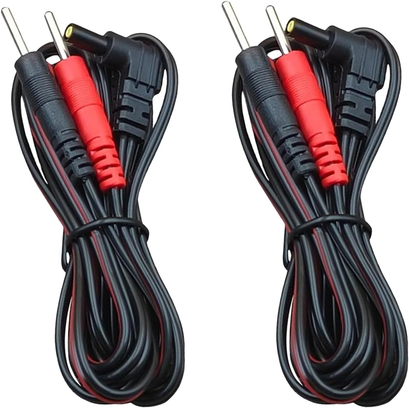 2 Packs TENS Unit Electrode Lead Wires, Premium TENS Electrodes Wire Replacement 2.35mm Shielded Plug TENS to 2mm Pin Electrode Cables Compatible with TENS 7000, Nicwell Care - (Not Fit EMPI Device)