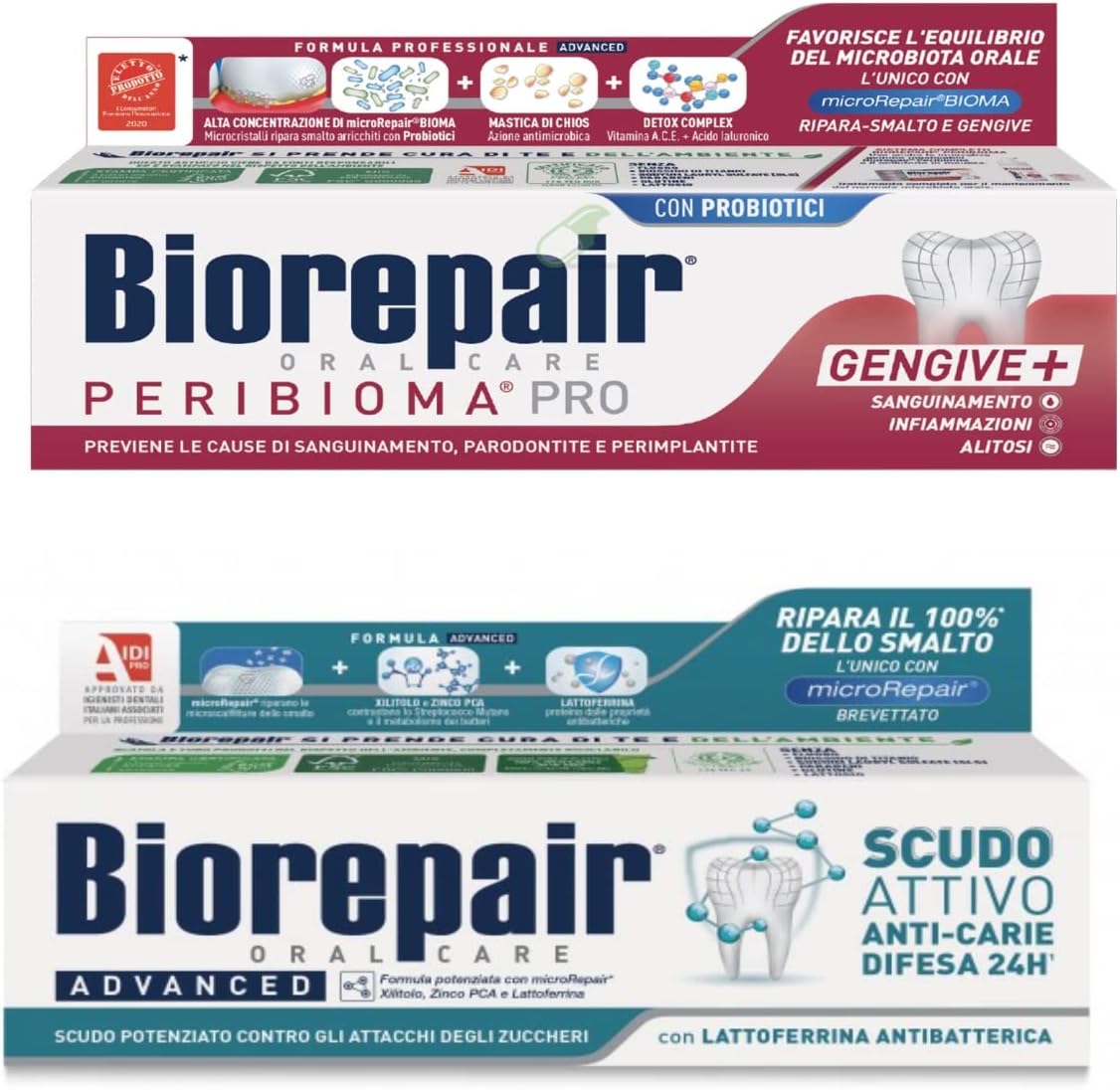 Biorepair Set 2 Advanced Toothpastes 2.5 fl.oz 75ml Tubes
