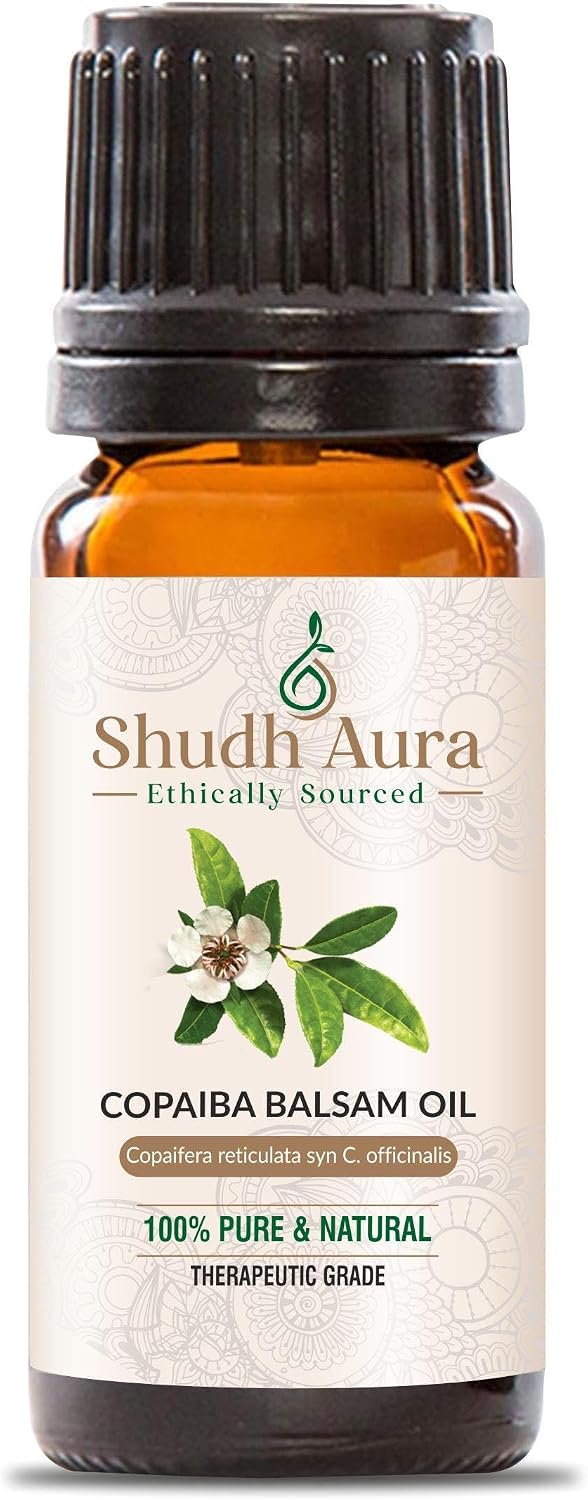 Copaiba Essential Oil - Balsam, 100% Pure, Natural, Undiluted & Therapeutic Grade Oils for Aromatherapy, Diffuser & DIY (10ML)