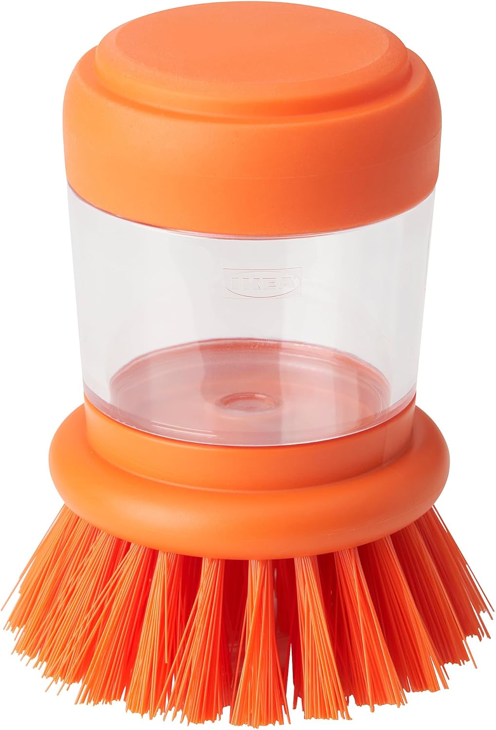 VIDEVECKMAL dish-washing brush with dispenser, bright orange