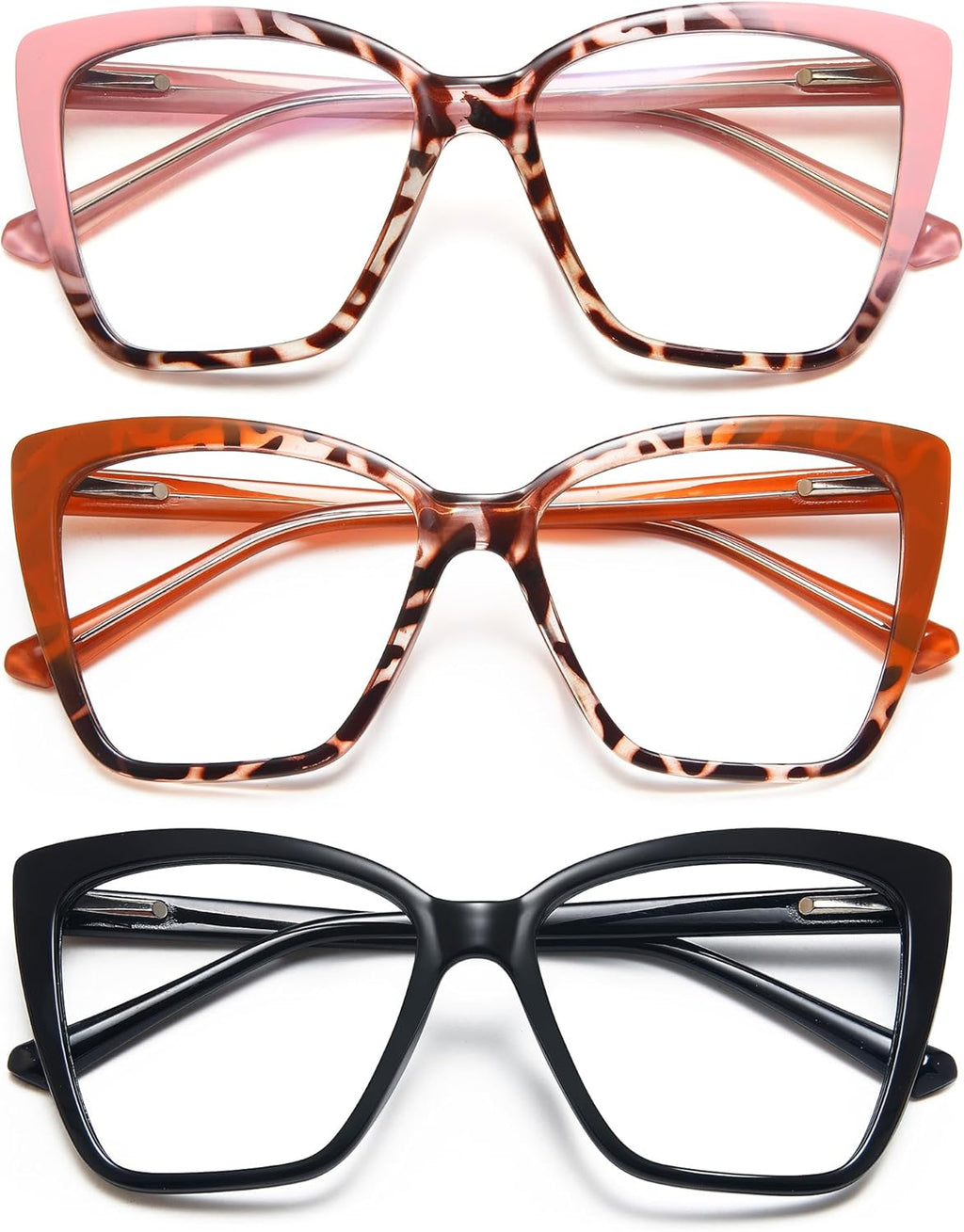 EYEURL Oversized Cat Eye Reading Glasses for Women Blue Light Computer Readers Spring Hinge Fashion Large Eyewear
