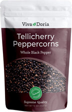 Viva Doria Tellicherry Black Peppercorns, Whole Black Pepper, 12 oz (340g)