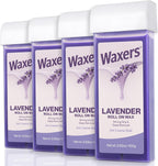 Roll on Wax, Lavender Waxing Roller Refill for Hair Removal Wax Cartridge Depilatory Roller Refill for Women Men 4 Pack
