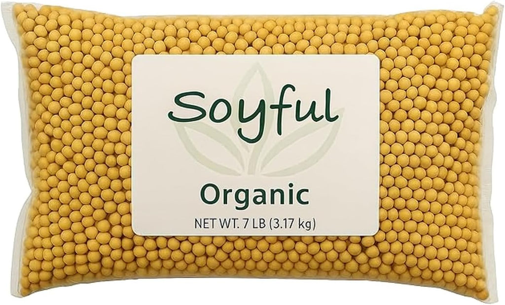 Organic Soybeans 7Lbs. Grown 100% in USA, Soy Beans Dry for Tofu and Soy Milk, Soybean Dry in Bulk, Identity Preserved (IP) Certified Organic
