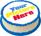 Custom Edible Cake Image Personalized Make your Own Cake Toppers 1/4 8 x 11 Inches Birthday Cake Topper Multiple Sizes (8 Inches Round)